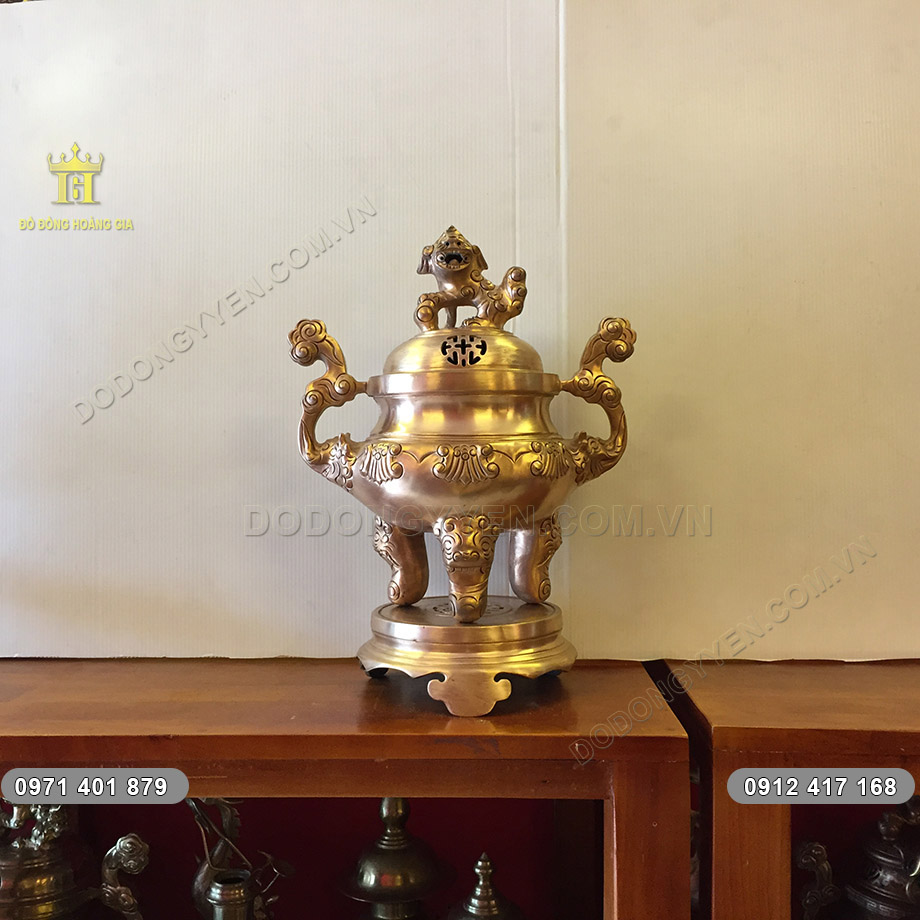 đỉnh đồng đỏ trơn 40cm